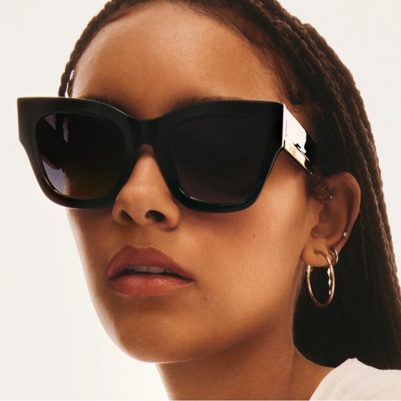 quay australia by the way black oversized chic square sunglasses eyewear NEW - Picture 6 of 6